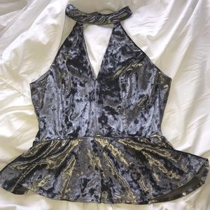CHARLOTTE RUSSE 🤩 Velvet Peplum Top